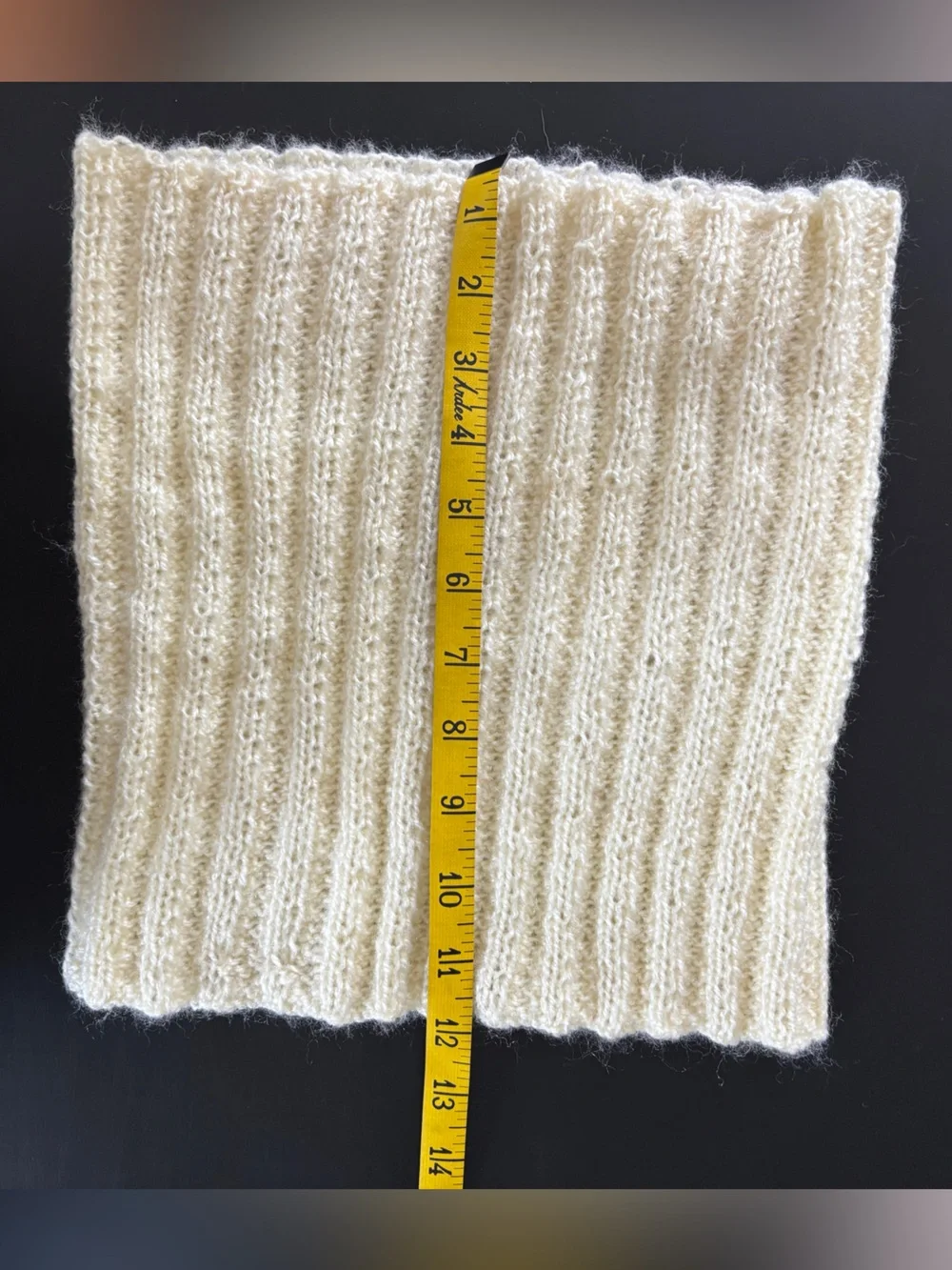 Handmade Soft Cream Knit Cowl Infinity Scarf